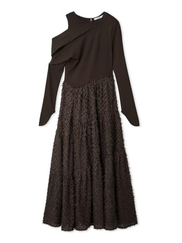 SNIDEL ワンショルジャガードドッキングワンピース　BLK/0 スナイデル] ワンショルジャガードドッキングドレス SWNO245063